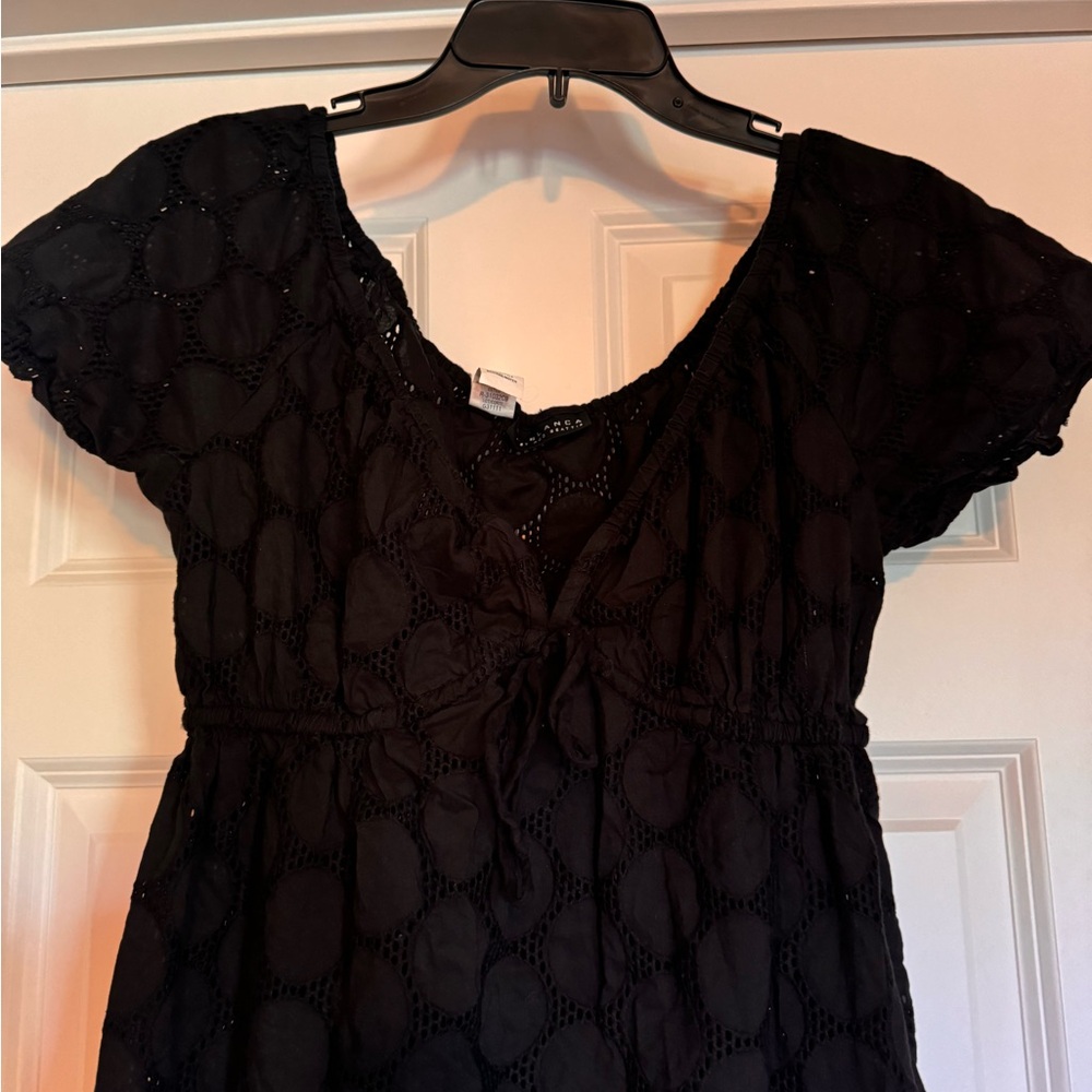 La Blanca black 100% cotton swim cover up dress. Medium